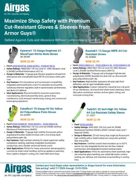Armor Guys Sale! ANSI Cut Level A4 Gloves starting at just $2.99!
