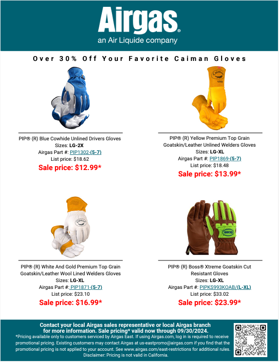 For a limited time save over 30% on your favorite Caiman gloves