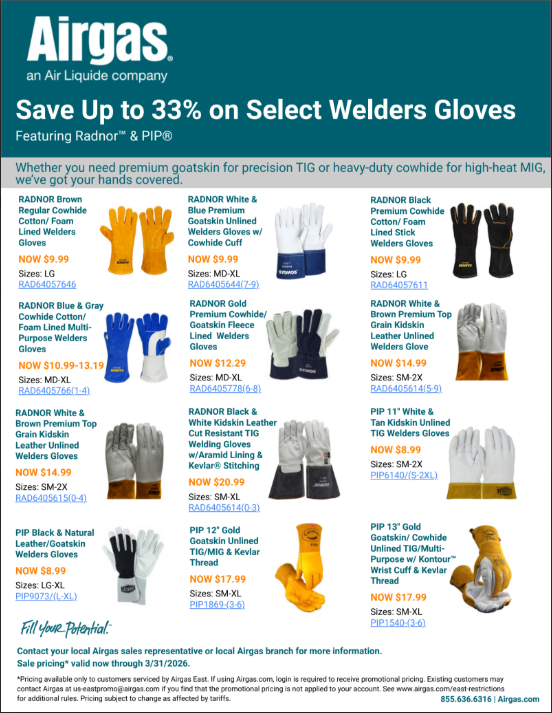 Save up to 33% on Select Welders Gloves. PIP Leather Welders Gloves as Low as $8.99 a Pair!