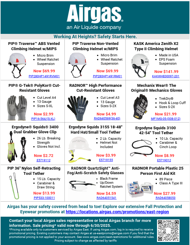 Working at Heights? Safety Starts Here. Save on Tool Tethers, Helmets, Gloves and More.