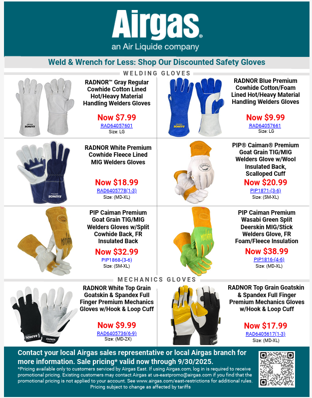Gear Up & Save: Special Savings on Welders & Mechanics Gloves!