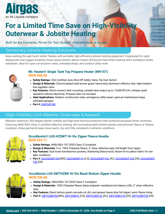 For a Limited Time Save on High-Visibility Outerwear & Jobsite Heating